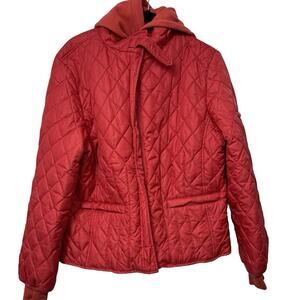 LL Bean Jacket Womens Quilted 3 In 1 Red Puffer Size Extra Large XL w/ Vest